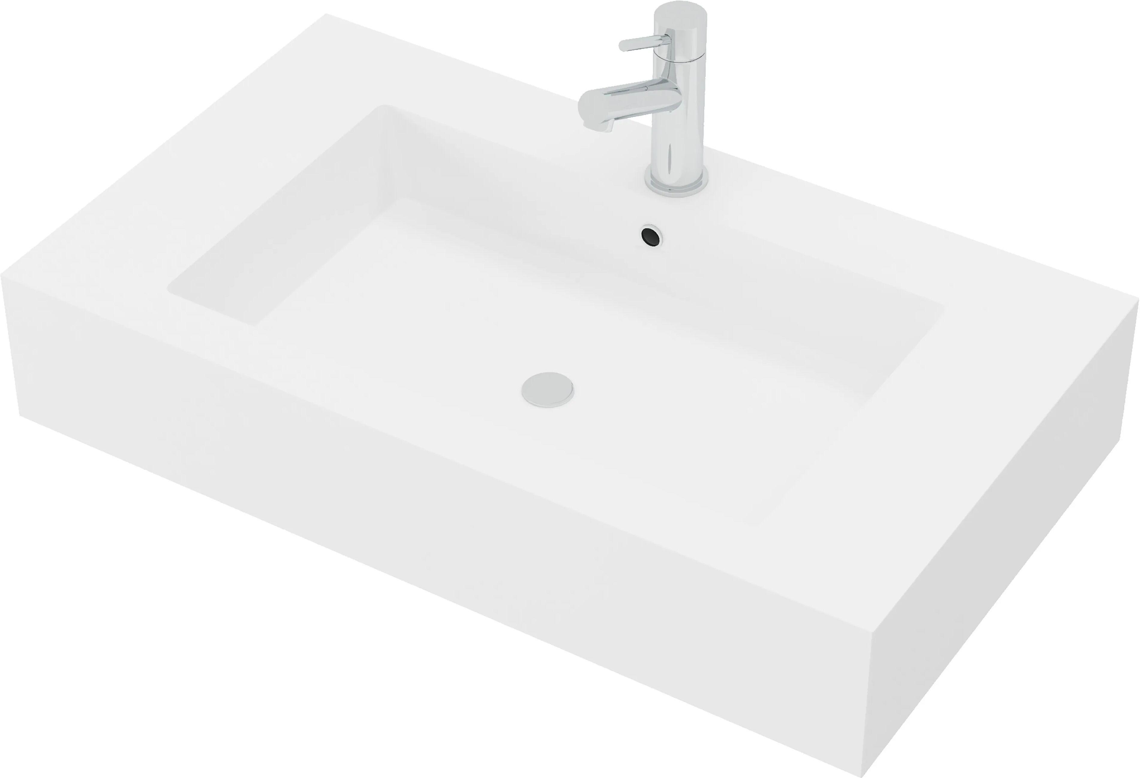 Tecnomat LAVABO MONOBLOCCO 1 VASCA 80x15x46 cm (LxHxP) IN RESINA BIANCO