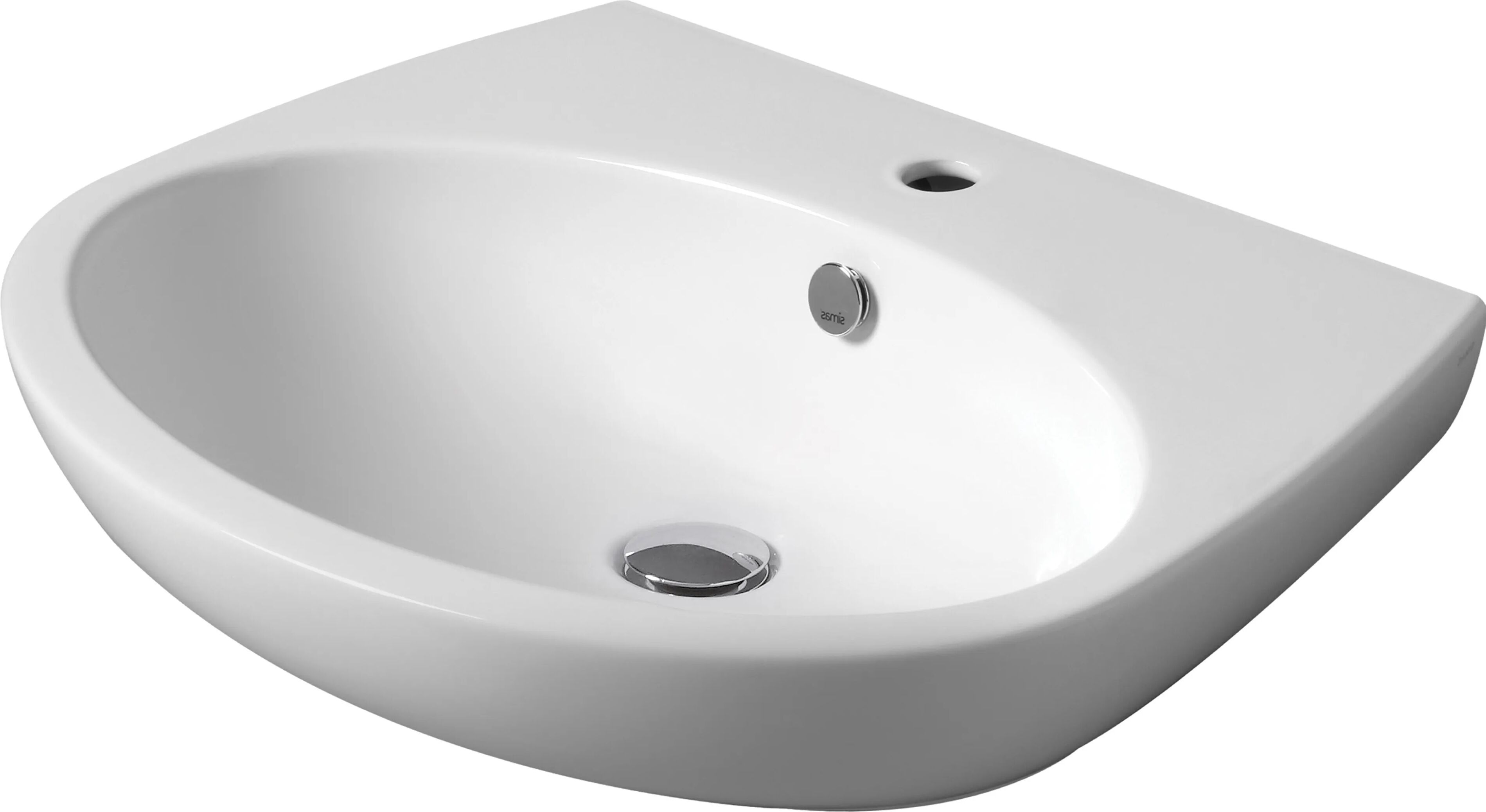 Simas LAVABO SOSPESO E D'APPOGGIO  SERIE BORMIO IN CERAMICA BIANCO MATT 65x51 cm (LxP)