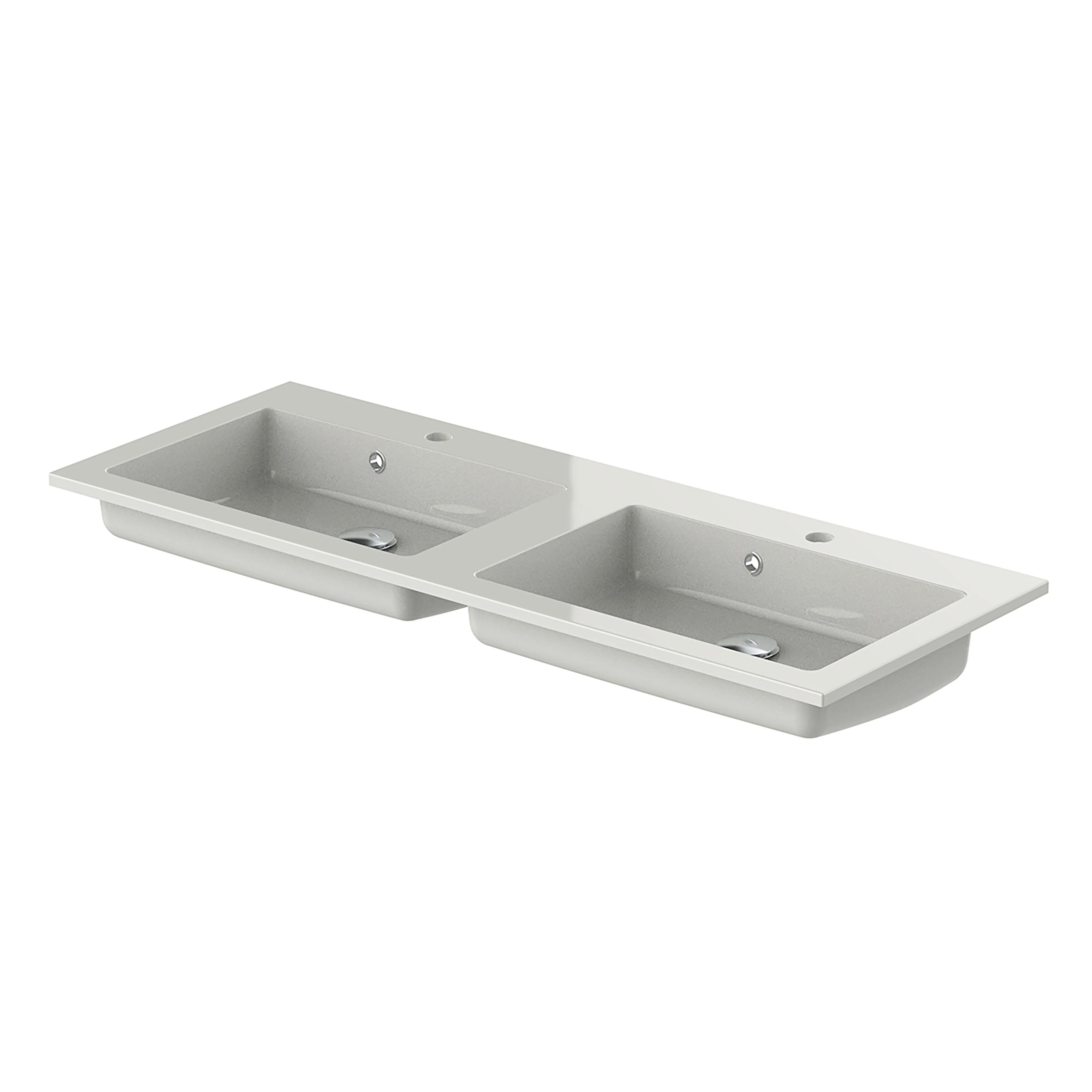 Tecnomat LAVABO INCASSO DOLOMITE LAURETTA 2  VASCHE IN MARMORESINA BIANCO 120x1,2x50 cm(LxHxP)