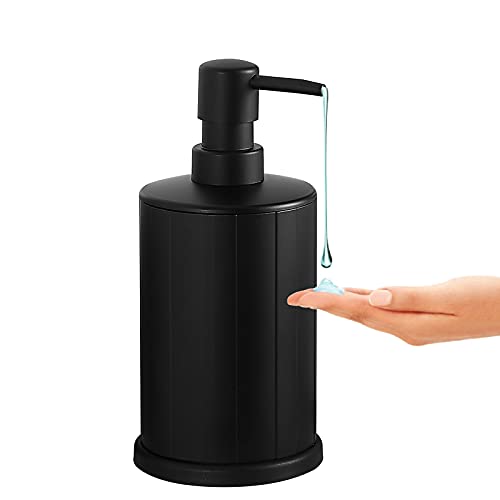 BVL Zeepdispenser, zwart, pompfles met dispenser van 500 ml, gemakkelijk te persen, roestvrij metalen zeep- en lotiondispensers
