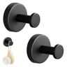 Explcior Luxehold No-Drill Hooks, Adhesive Towel Hooks, Wall Shower Hooks for Hanging Up to 15 Lbs, 304 Stainless Steel Self Hooks, Bathroom Shower Hooks (Color : 2PCS Black, Size : Gluing)