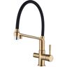 XESJKOMM Pull Down Zuivering Water Mixer Tap, Geborsteld Goud 360 Swivel Pure Water Filter Kranen voor Keuken, Geborsteld Goud, , Geborsteld Goud,