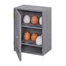 Relaxdays eierkastje, voor 12 eieren, landhuisstijl, plaatsen, hout & metaal, eierrekje, HBD: 25x18x12 cm, grijs