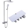 GaZjU Shower Head Chrome Plated Shower Mixer Tap System 9Inch Square Rain Shower Head 3 Modes Shower Head Shower kit with Shower Head Bath Shower Mixer Set Shower System Chrome Plated Table A