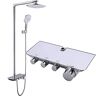 GaZjU Shower Head Chrome Plated Shower Mixer Tap System 9Inch Square Rain Shower Head 3 Modes Shower Head Shower kit with Shower Head Bath Shower Mixer Set Shower System Chrome Plated Table A