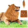 Musksulod Dog Lion Mane,Lion Mane For Dog,Dog Wig,Dog Lion Mane Costume,Lion Wig For Dog,Lion Mane Costume For Dog,Black Lion Mane For Dog With Ears Tail,Adjustable Realistic Lion Mane Wig