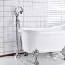 ADOVZ Golden Bathtub Faucet Swan 2 Features Hot And Cold Floor Standing Shower Faucet,Chrome A,Chrome B