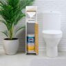 AOJEZOR Toiletpapierhouder, verchroomde toiletpapierhouder achter toiletopslag voor toiletkast, toiletpapierhouder met toiletpapierhouder