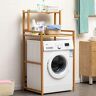 DACUDA Wasmachine-opbergframes voor boven toilet, badkamertorenplank verkoold hout meerlaagse wasplanken (133 cm)
