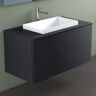 progettobagno Elba vanity unit 100 cm with glass top, tap hole drilling and ELY 60 built-in washbasin MBLO100ELYRNENE