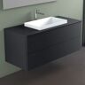 progettobagno Elba vanity unit 120 cm with glass top, tap hole drilling and ELY 60 built-in washbasin MBLO120ELYRNENE