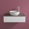 progettobagno Luna washbasin console 80 cm with drawer and glass top tortora MB80BITO