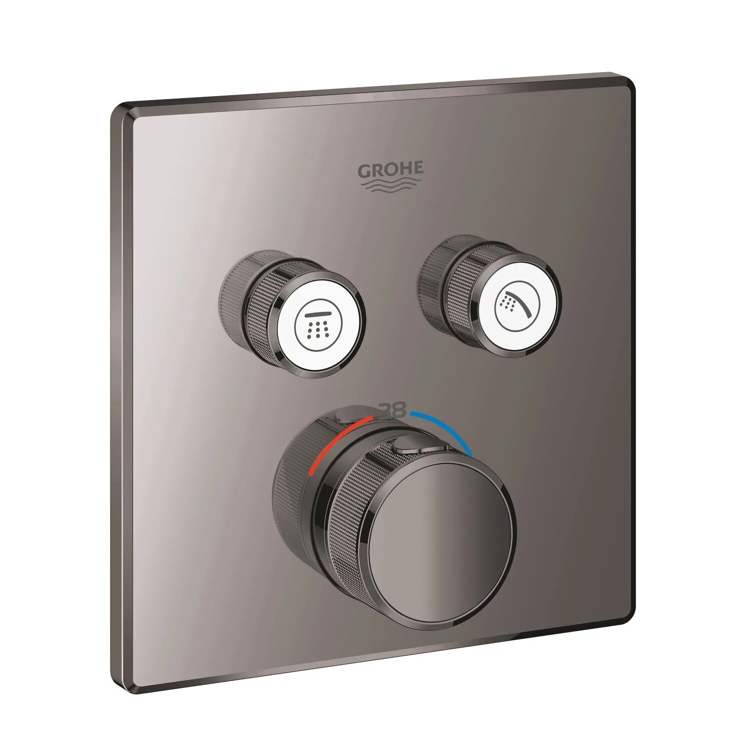 Grohe Grohtherm SmartControl Thermostat Fertigmontageset mit 2 Absperrventilen, eckige Ausführung Grohtherm SmartControl B: 15,8 T: 1 H: 15,8 cm