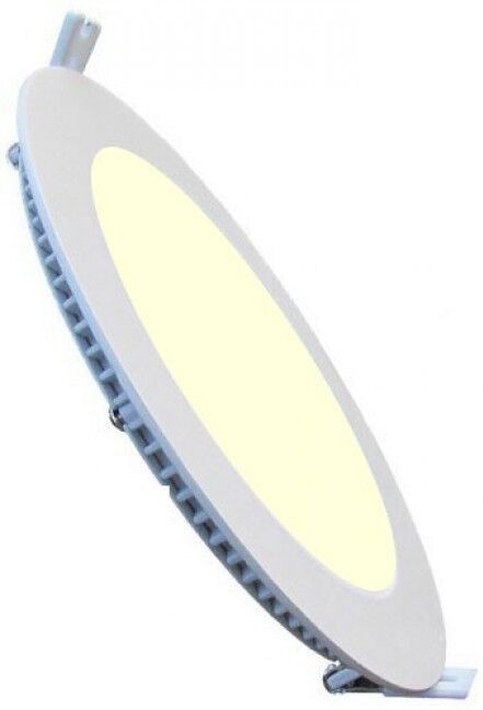 BES LED LED Downlight Slim - Inbouw Rond 18W - Dimbaar - Warm Wit 3000K - Mat Wit Aluminium - Ø225mm