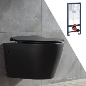 Toalettpakke: Badnor Serena Matt Sort / Grohe Rapid Sl M/ Krom