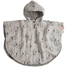 Done By Deer Bath Poncho Sea Friends Grey