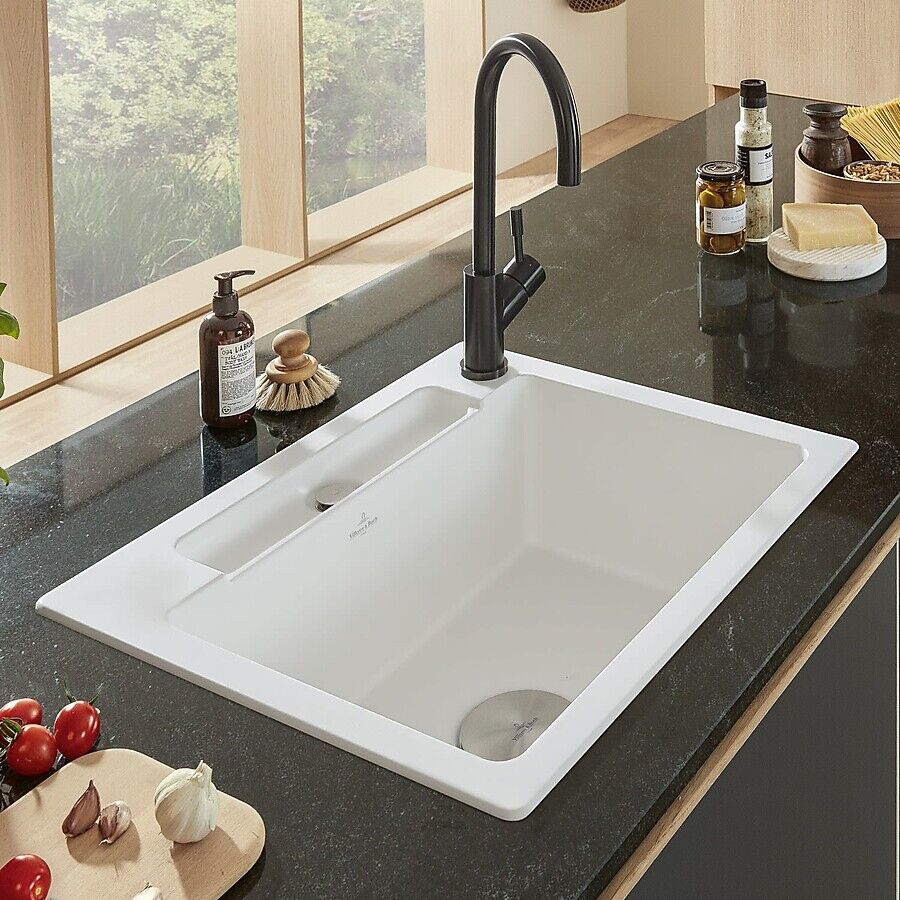 Villeroy & Boch V&b Siluet 60 S Kjøkkenkum I Titanceram 600x510 Mm, U Oppl., Stone White M/c+