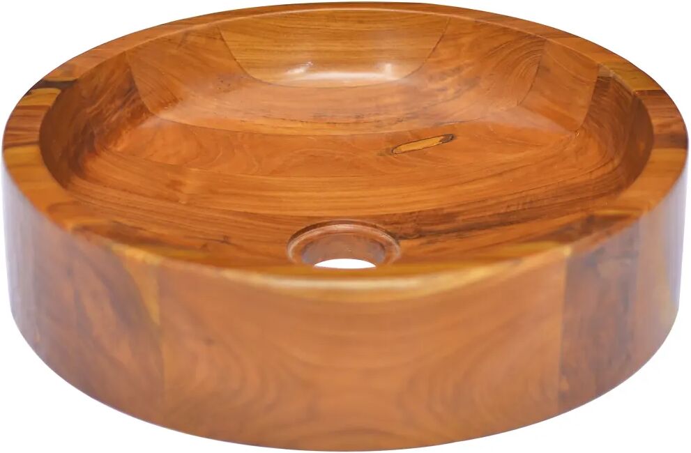 vidaXL Vask heltre teak Φ40x10 cm