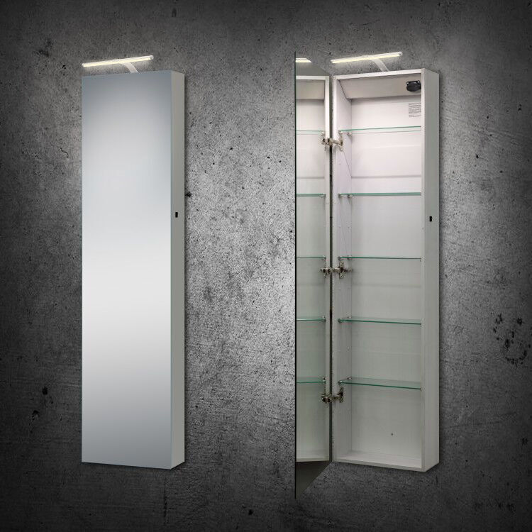 Badnor AS Leanna høyt speilskap 45x150cm, m/ stikk og LED-belysning