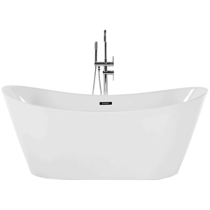 Beliani Banheira autónoma em acrílico branco 170 x 69 cm com forma oval para casa de banho moderna