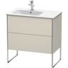 Duravit XSquare Vanity unit vertical 81.0 x 47.8 cm, 2 cajones, para lavabo ME de Starck 234583, lavabo a la izquierda