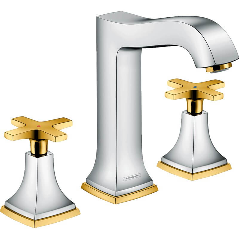 Hansgrohe Torneira de estante 160 manípulo estrela cromo e ouro Metropol Classic Hansgrohe