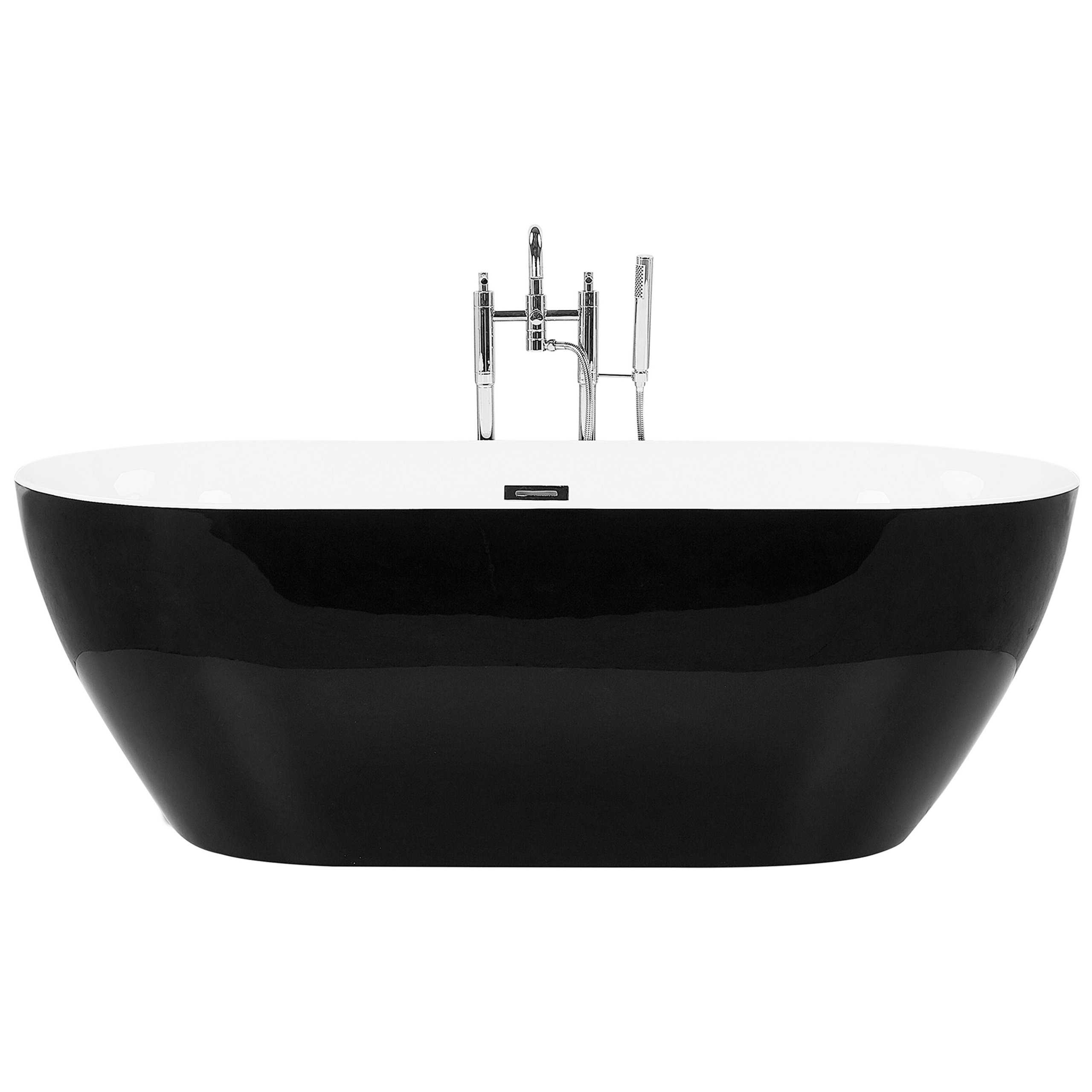 Beliani Banheira autónoma preta oval em acrílico sanitário 160 x 79 cm design moderno