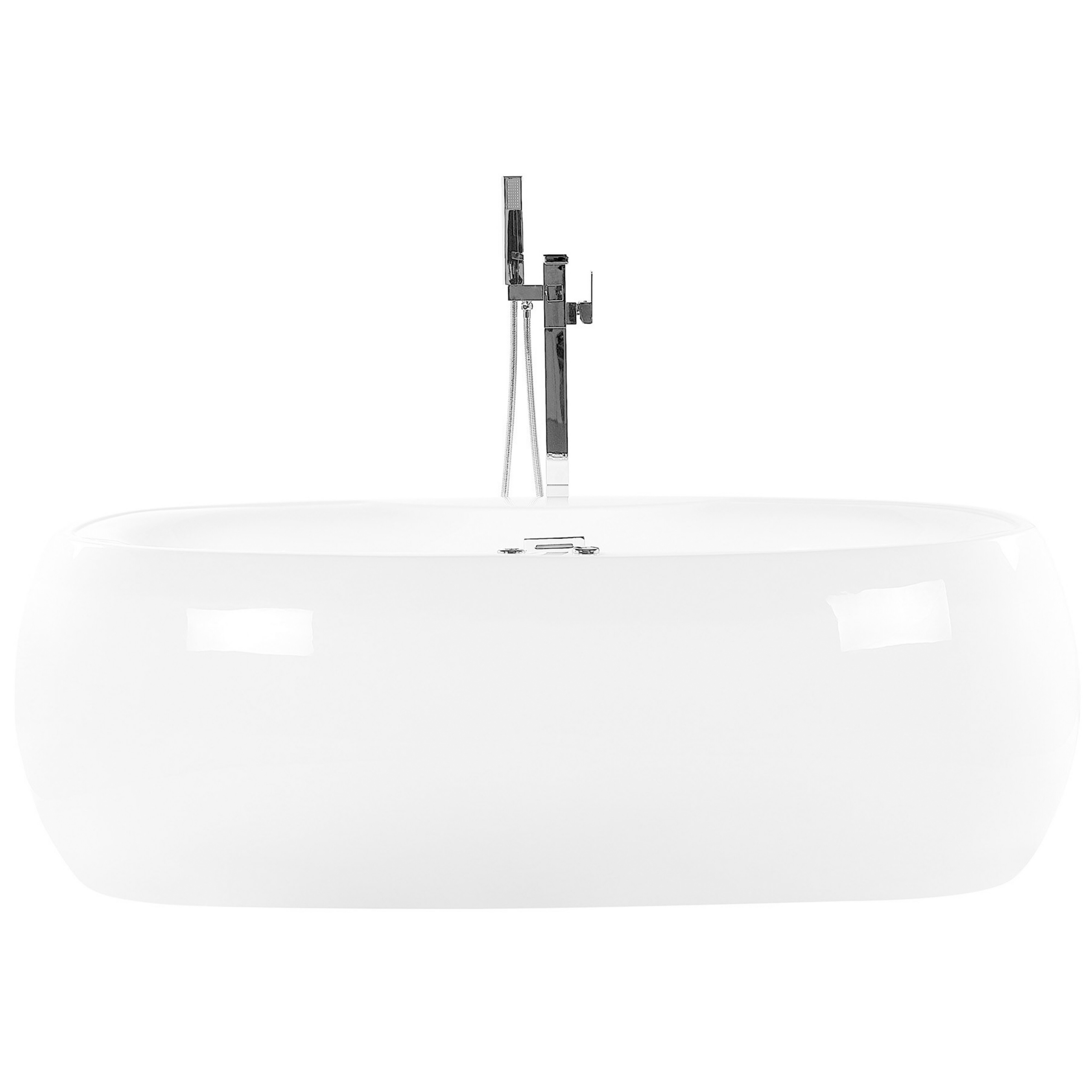 Beliani Banheira de hidromassagem independente de acrílico sanitário branco oval 180 x 100 cm com LED