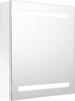 Vidaxl Armário Espelhado com LED (MDF - 50x14x60 cm - Branco)