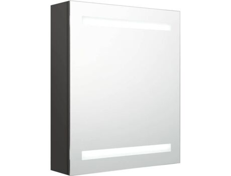 Vidaxl Armário Espelhado LED (Preto Antracite - MDF - 50x14x60 cm)