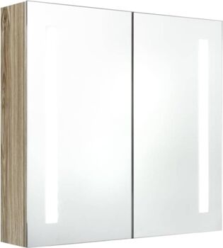 Vidaxl Armário Espelhado LED (Castanho - MDF - 62x14x60 cm)