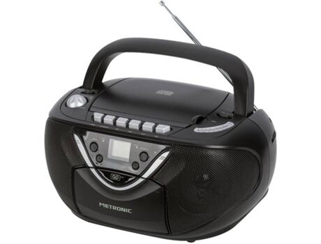 Metronic Rádio Boombox 477131 (Preto - Digital - AM/FM - Pilhas e Corrente)