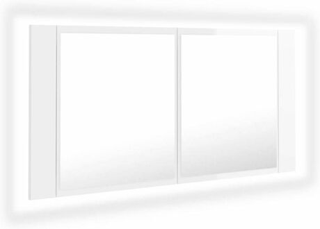 Vidaxl Armário Espelhado com LED (Aglomerado - 90x12x45 cm - Branco)