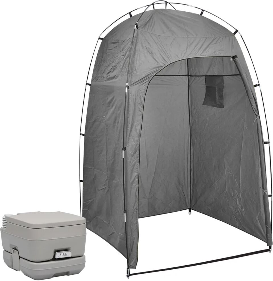 vidaXL Toaletă portabilă pentru camping, cu cort, 10+10 L