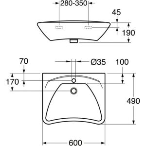 Gustavsberg 7119 Tvättställ Rullstolsanpassat, Badrum