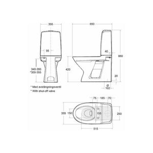 Ifö Spira 6260 Rimfree Toalettstol Med Hårdsits Soft-Close, Badrum