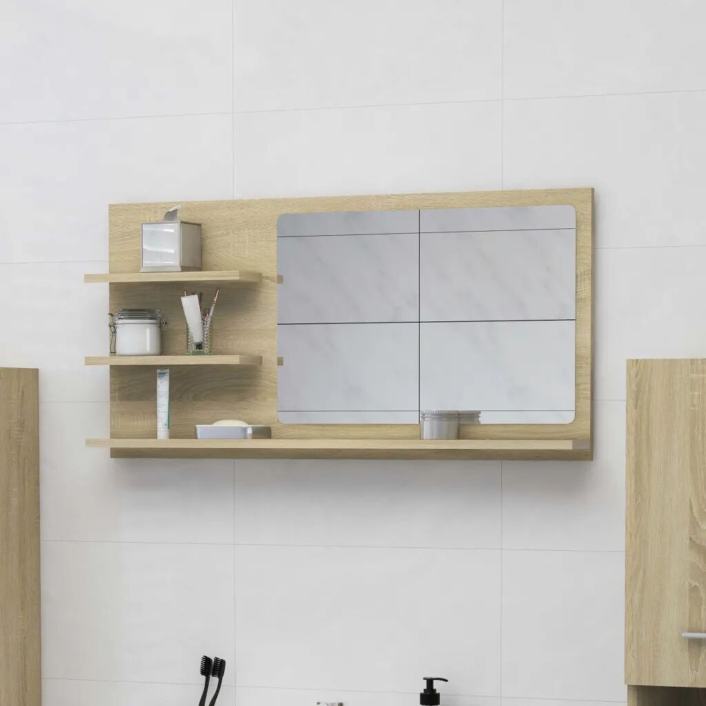 vidaXL Kúpeľňové zrkadlo, dub sonoma 90x10,5x45 cm, drevotrieska