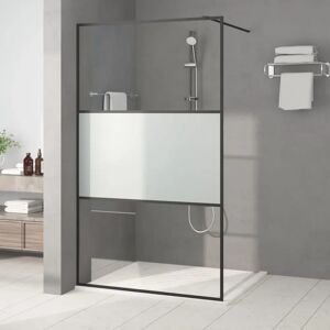 Belfry Bathroom Strawser 5mm Glass Fixed Shower Screen black 195.0 H x 90.0 W x 0.5 D cm