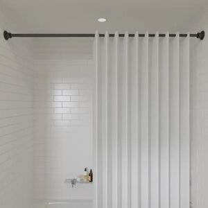 Croydex 90.47cm Adjustable Straight Tension Shower Curtain Rail & Ring Sets black 1.0 H x 90.47 W x 1.0 D cm