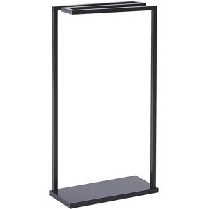 BELIANI Bathroom Accessories Towel Stand Rack Steel 3 Rails Matt Black Garcitas