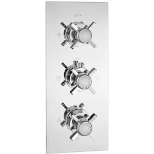 Edwardian Triple Shower Valve Crosshead Chrome TSV047 - Enki