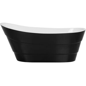 BELIANI Modern Oval Freestanding Bathtub Acrylic Overflow System Black Buenavista