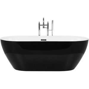 BELIANI Modern Freestanding Black Bathtub Oval 170 x 80 cm Glossy Acrylic Carrera