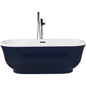 BELIANI Freestanding Bathtub Sanitary Acrylic Oval Rounded Edges Blue Tesoro