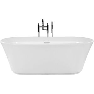 BELIANI Freestanding Bathtub Sanitary Acrylic Oval Rounded Edges 170x80 cm White Ovalle