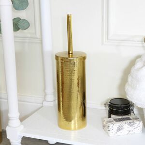 Melody Maison - Hammered Gold Metal Toilet Brush Holder - Gold