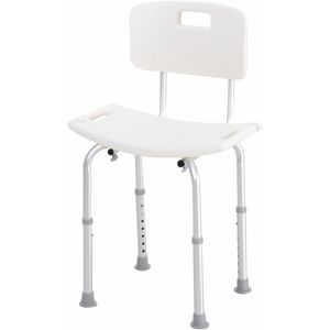 Bath Chair Shower Seat Safety Bathroom Elderly Aids Adjustable Positions - White - Homcom