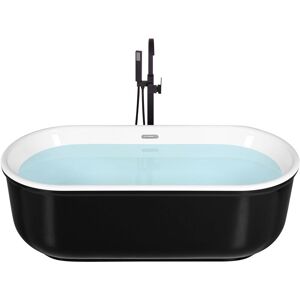 BELIANI Modern Freestanding Bathtub Oval Sanitary Acrylic Black Matte Pinel