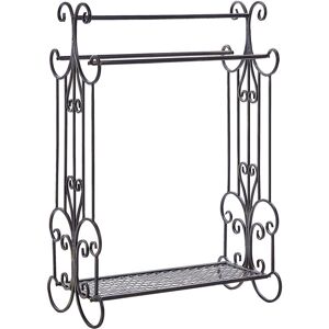 BELIANI Vintage Freestanding Towel Stand 60 x 90 cm 3 Rails Iron Black Gladis