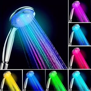 Temu 1pc Led Light-emitting Shower Head, Handheld Small Shower Head, Colorful Self-changing Shower Head, No Battery Required Water Conservancy Power Generation